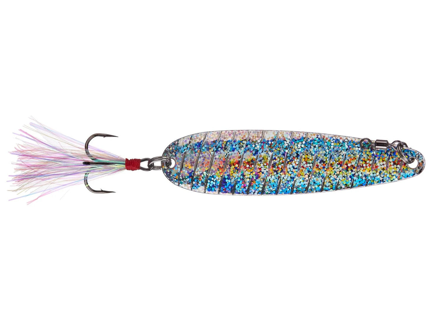 Nichols 4in Lake Fork Flutter Spoon Shattered Glass Silver 3/4oz