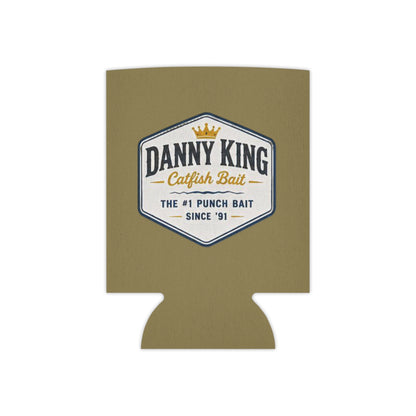 Danny King Catfish Bait Can Cooler — Tan Drink Koozie