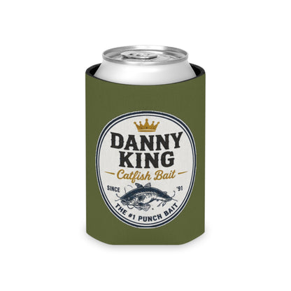Danny King Catfish Bait Can Cooler — Olive Drink Koozie