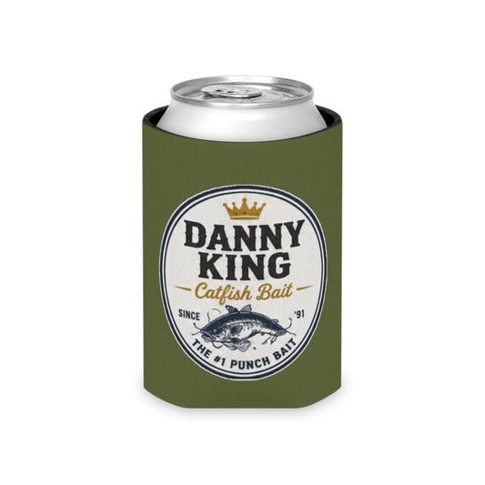 Danny King Catfish Bait Can Cooler — Olive Drink Koozie