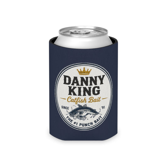 Danny King Catfish Bait Can Cooler — Navy Drink Koozie