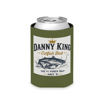 Danny King Catfish Bait Can Cooler — Olive Drink Koozie