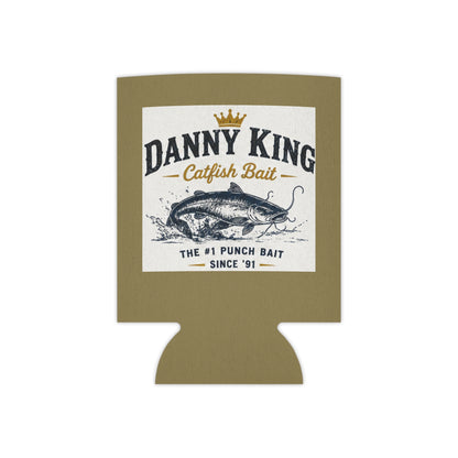 Danny King Catfish Bait Can Cooler — Tan Drink Koozie