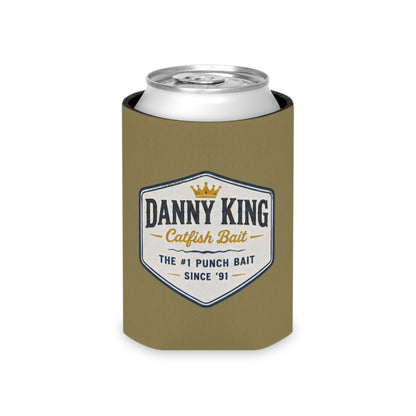 Danny King Catfish Bait Can Cooler — Tan Drink Koozie