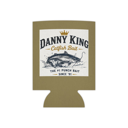 Danny King Catfish Bait Can Cooler — Tan Drink Koozie