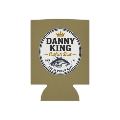 Danny King Catfish Bait Can Cooler — Tan Drink Koozie