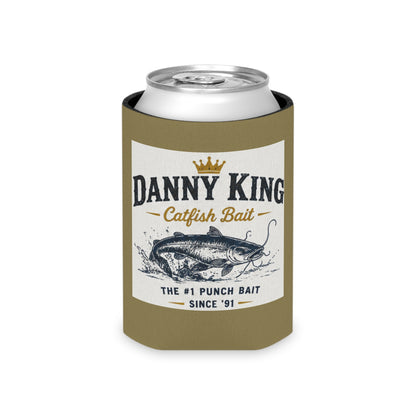 Danny King Catfish Bait Can Cooler — Tan Drink Koozie