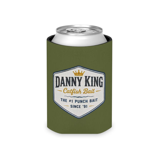 Danny King Catfish Bait Can Cooler — Olive Drink Koozie