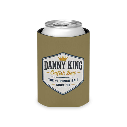 Danny King Catfish Bait Can Cooler — Tan Drink Koozie