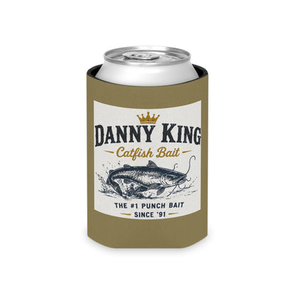 Danny King Catfish Bait Can Cooler — Tan Drink Koozie
