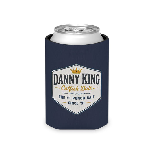 Danny King Catfish Bait Can Cooler — Navy Drink Koozie