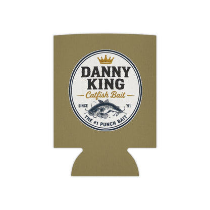 Danny King Catfish Bait Can Cooler — Tan Drink Koozie