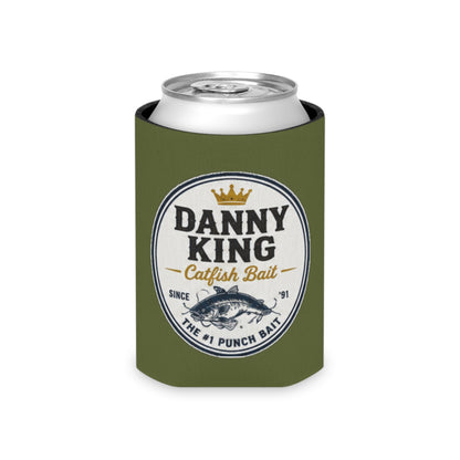 Danny King Catfish Bait Can Cooler — Olive Drink Koozie