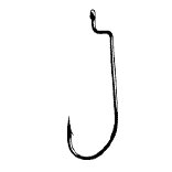 Gamakatsu Offset Worm Hook Black 25ct Size 1/0