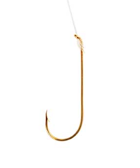 Eagle Claw AberdeenGold Snelled Hook Size 1/0