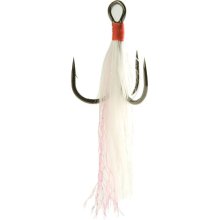 Gamakatsu Treble Hook Feathered White/Red Size 6 2ct