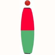 Comal Cigar Slip Float w/Bead 2.00" Red/Green 25/bag