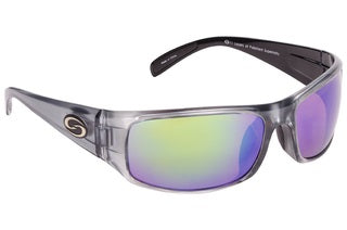 Strike King Sunglass S11 Okeechobee Shiny Clear Gray/Green Mirror Lens